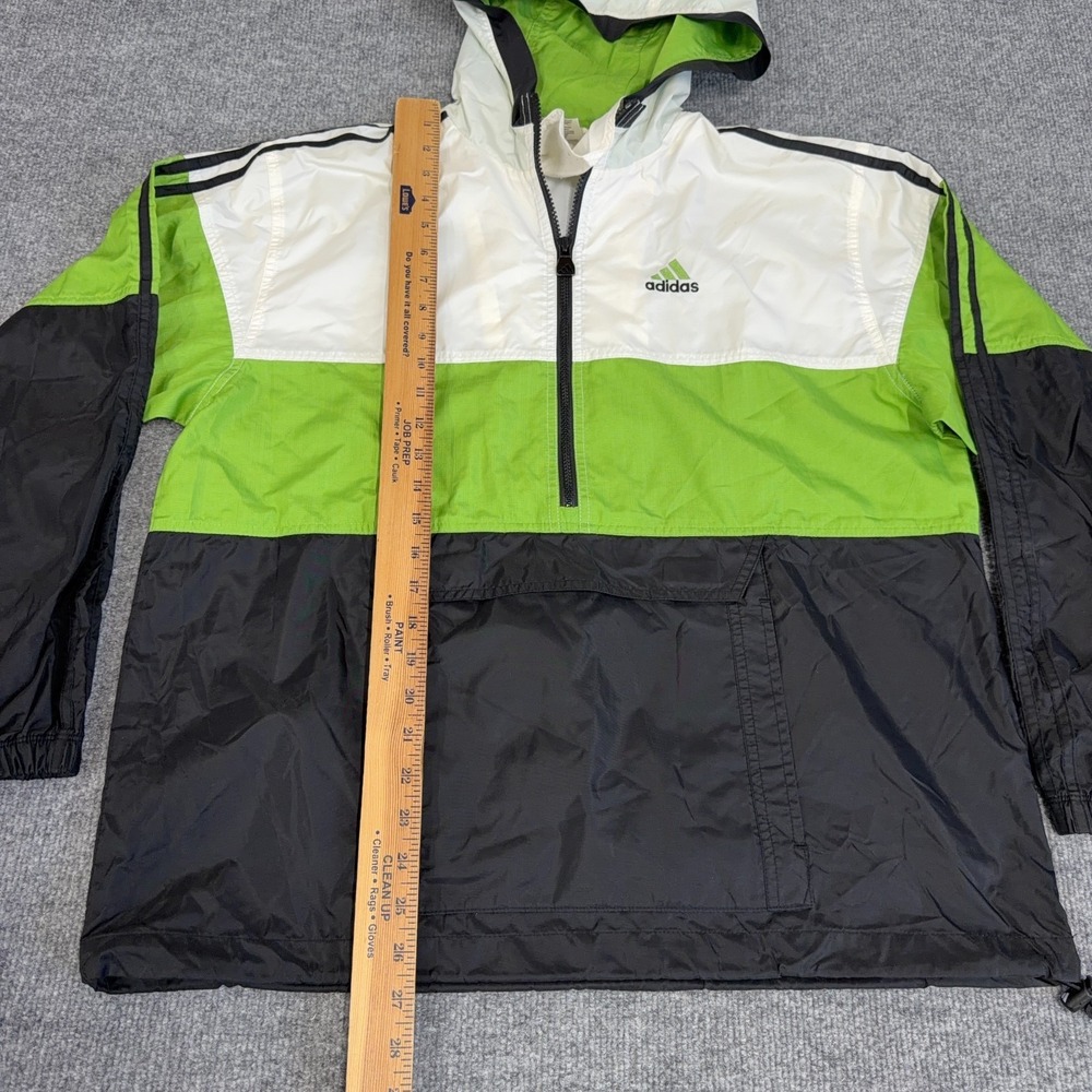 Vintage Adidas Jacket Mens Medium Windbreaker Colorblock Hooded Anorak Half Zip - Picture 7 of 12